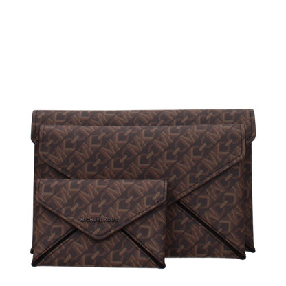 Brown Fabric Clutch Bag
