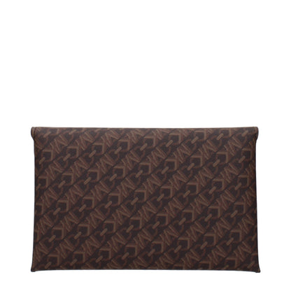Brown Fabric Clutch Bag