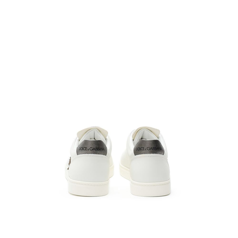 White Leather Low Top Sneakers