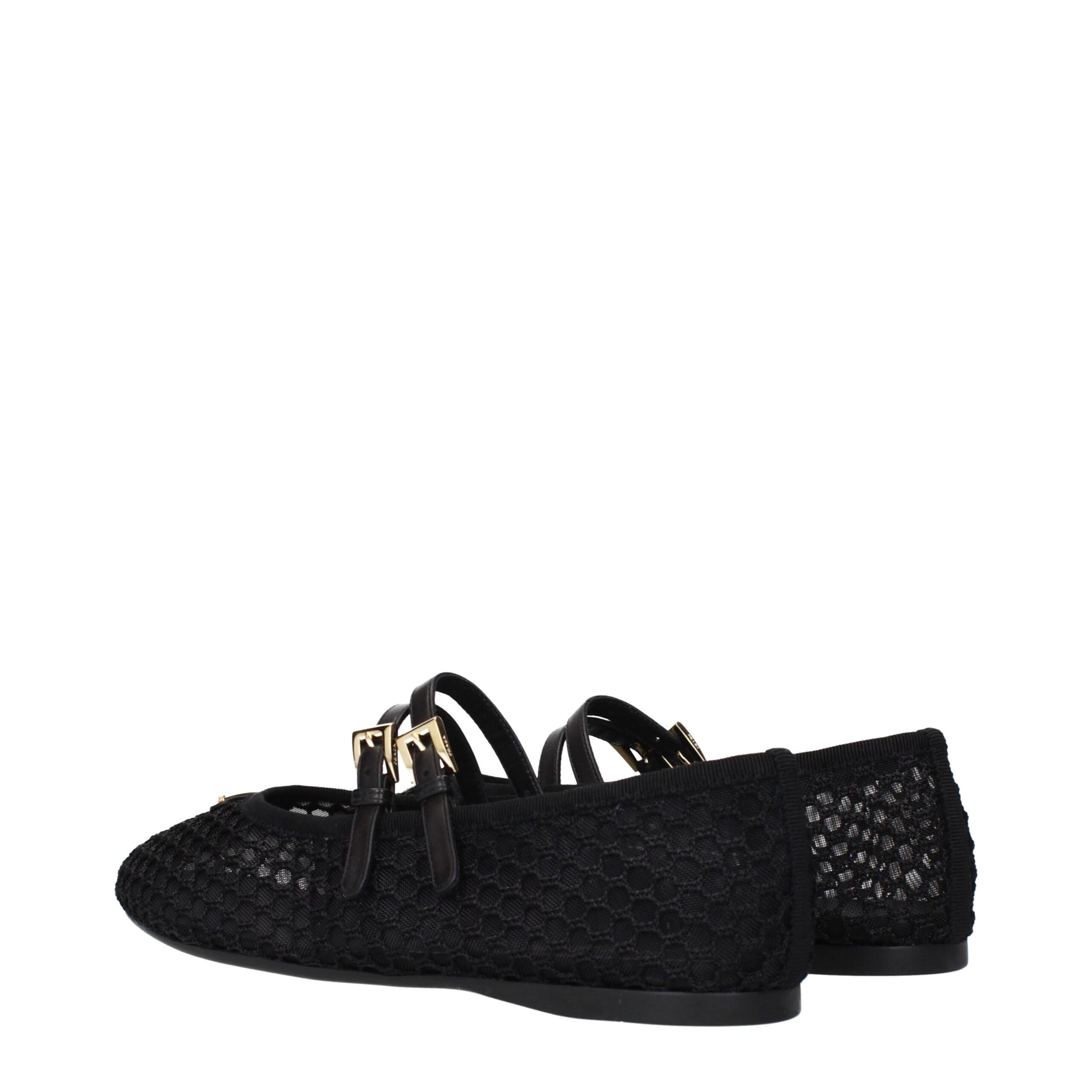 Black Fabric Ballet Flats
