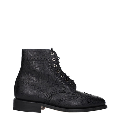 Black Leather Ankle Boots