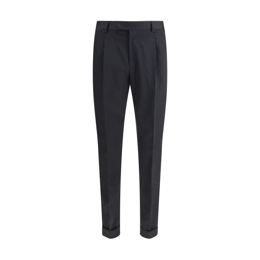 Black Fleece Wool Casual Pants