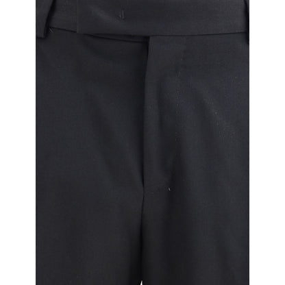 Black Fleece Wool Casual Pants