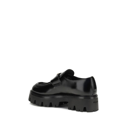 Black Calf Leather Bos Taurus Platform Loafers