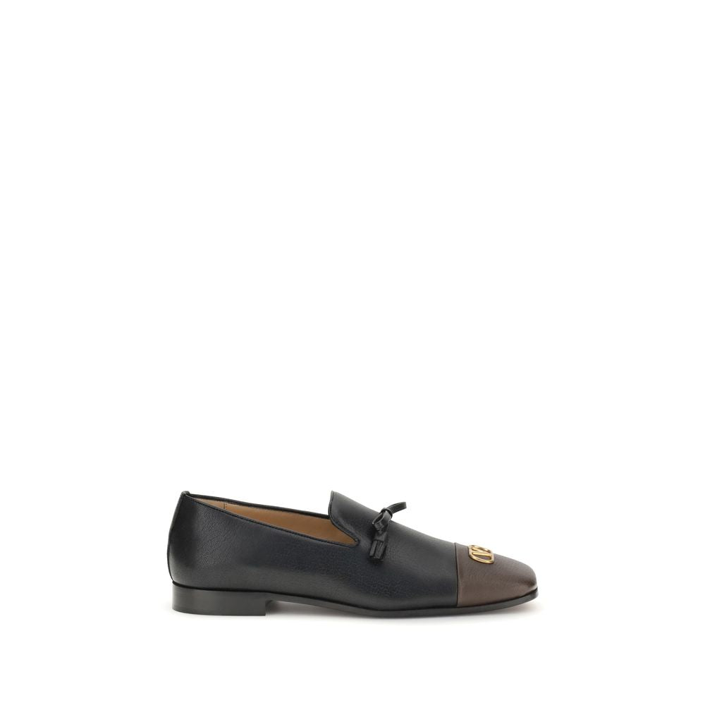Black Goatskin Slip-On Loafers