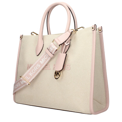 Beige Fabric Handbag