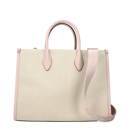 Beige Fabric Handbag