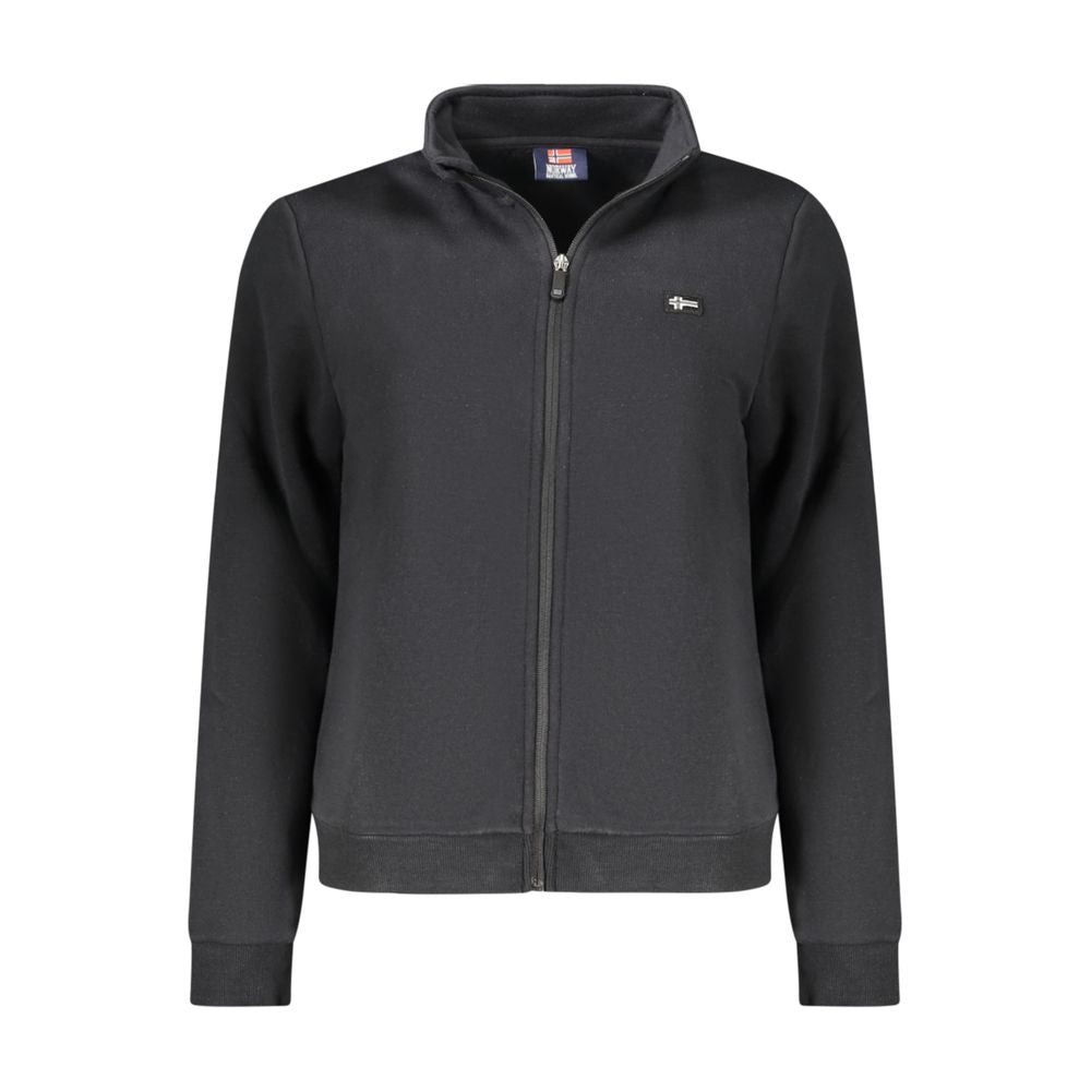 Black Cotton Women Sweatshirt