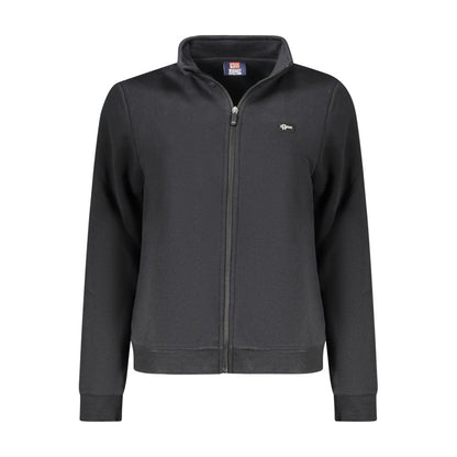 Black Cotton Women Sweatshirt