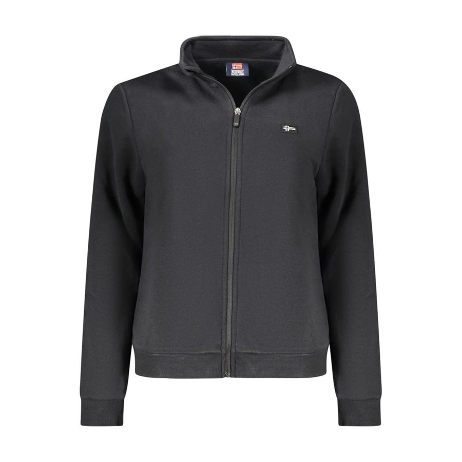 Black Cotton Women Sweatshirt