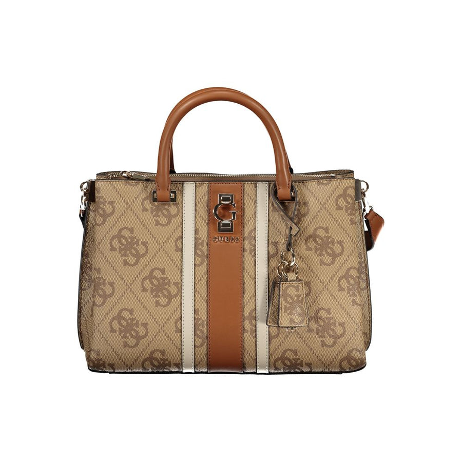 Beige Polyethylene Women Handbag