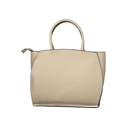 Beige PVC Women Handbag