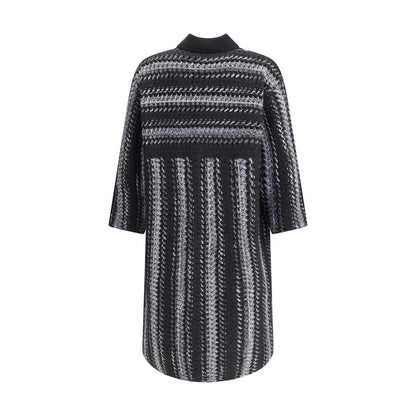 Black Fleece Wool Coat