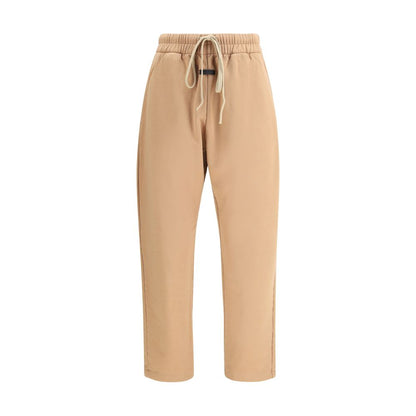 Beige Cotton Casual Pants