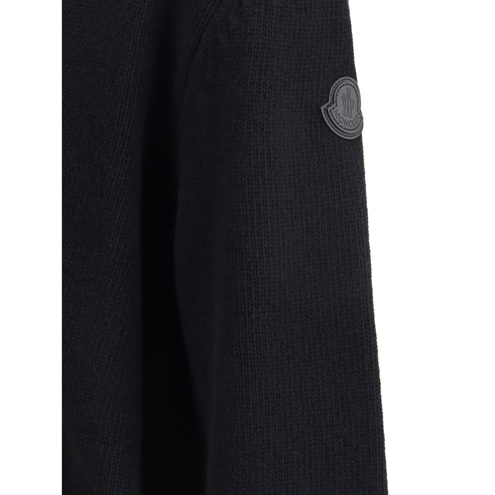 Black Fleece Wool Cardigan