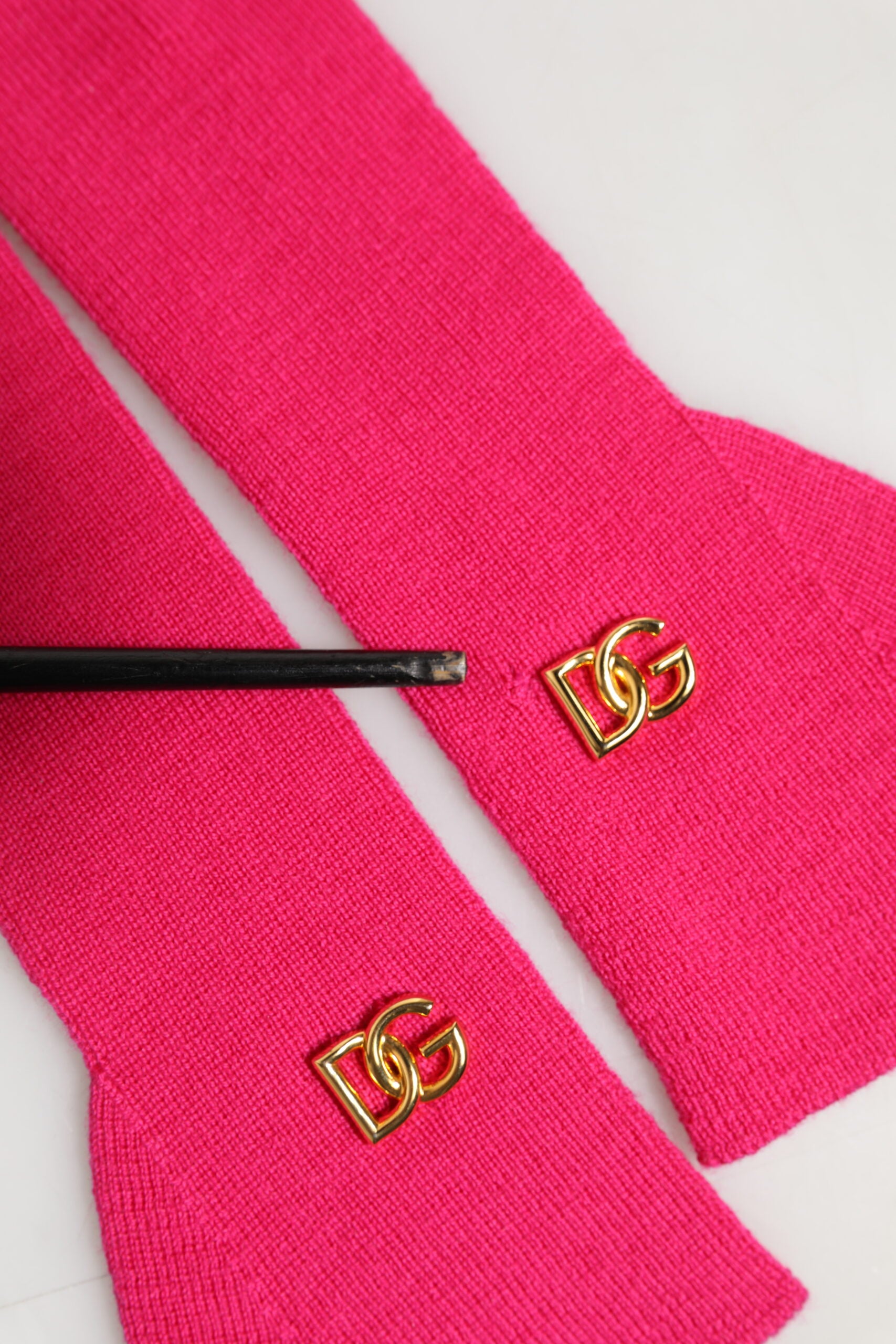 Pink Wool Fingerless Elbow Length Mitten Gloves