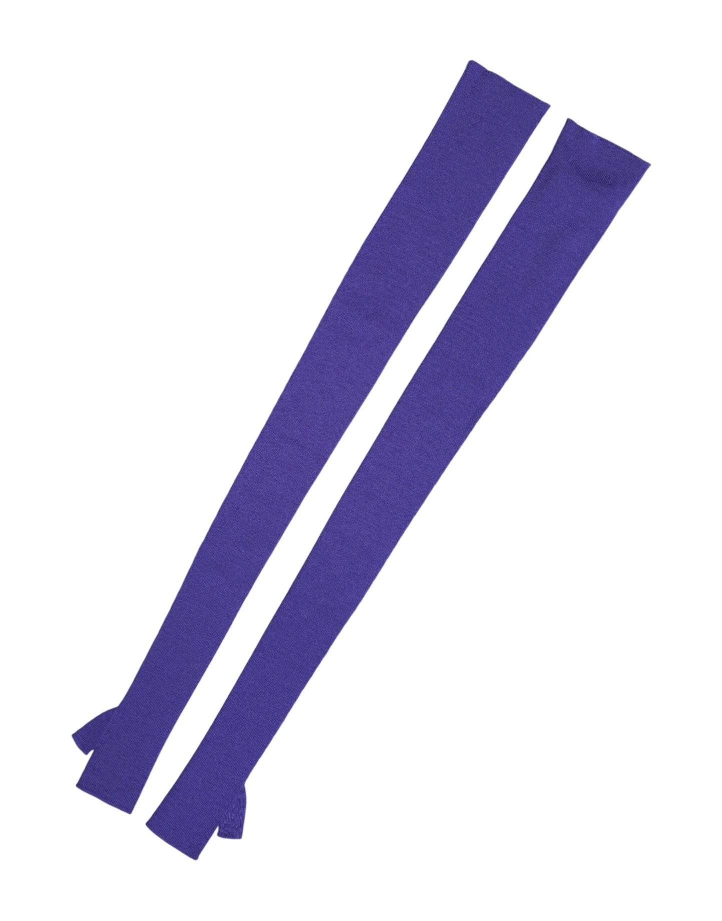 Violet Wool Fingerless Elbow Length Mitten Gloves