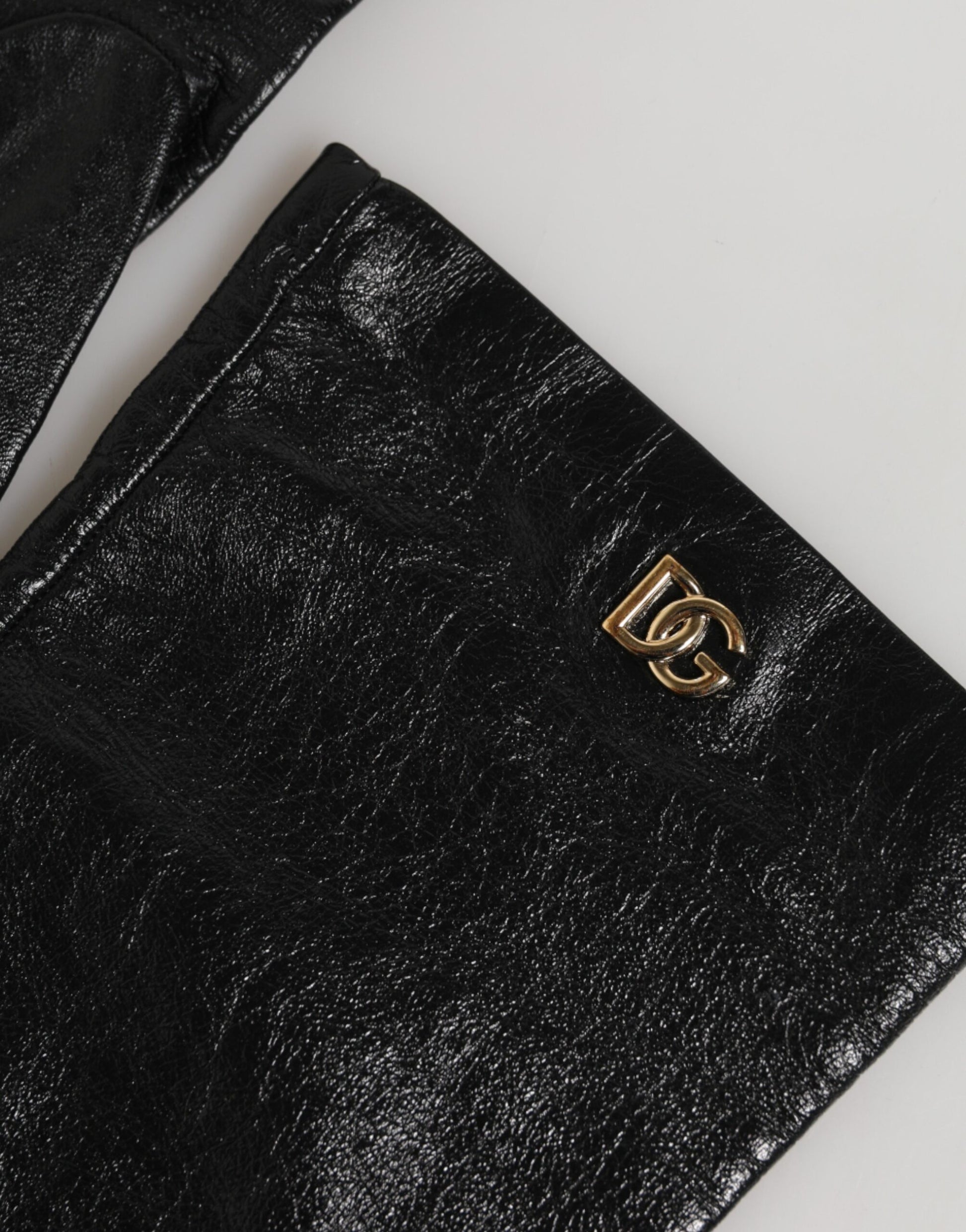 Black Polyester Elbow Length Mitten Gloves