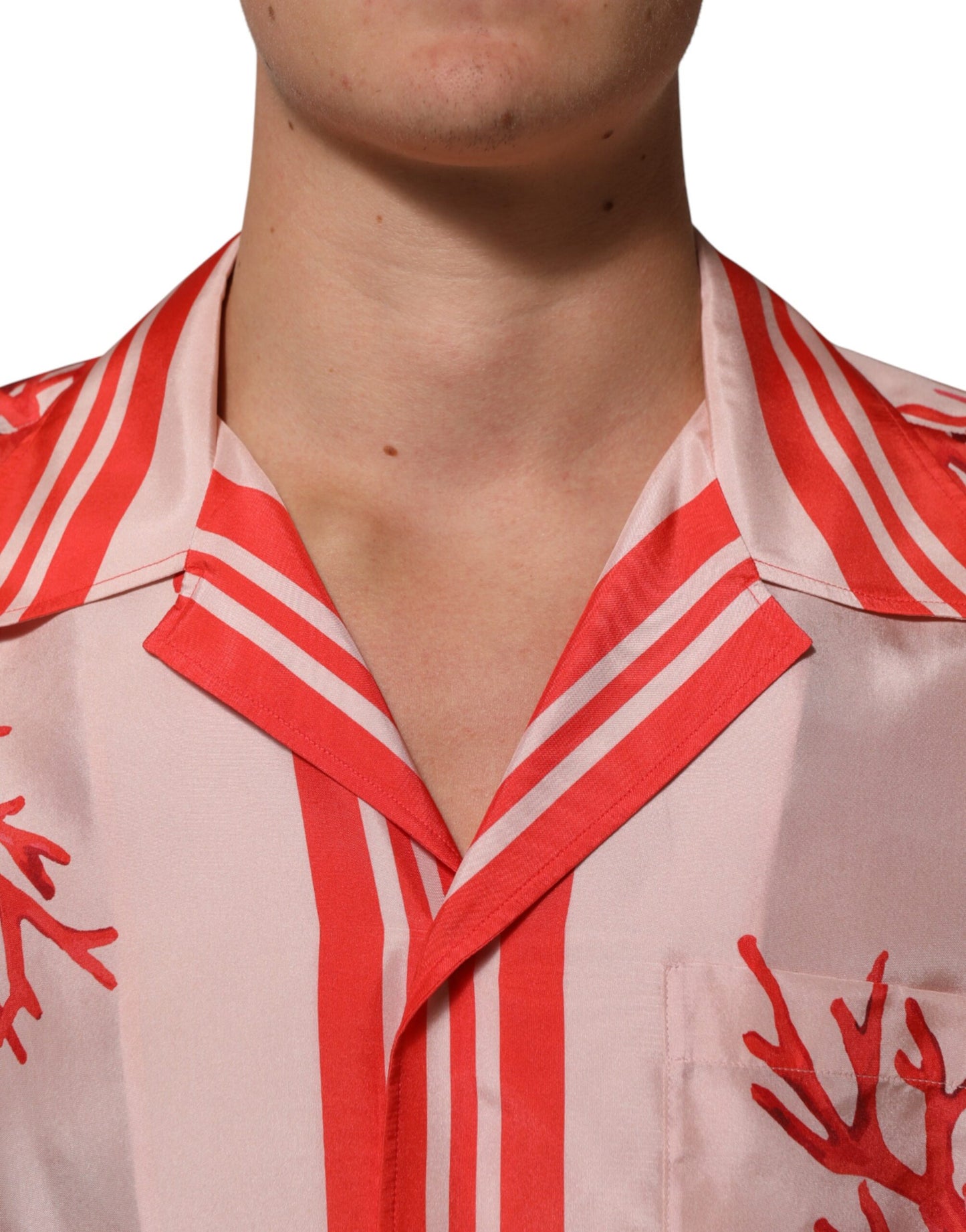 Red Corals Short Sleeves Collared Shirt