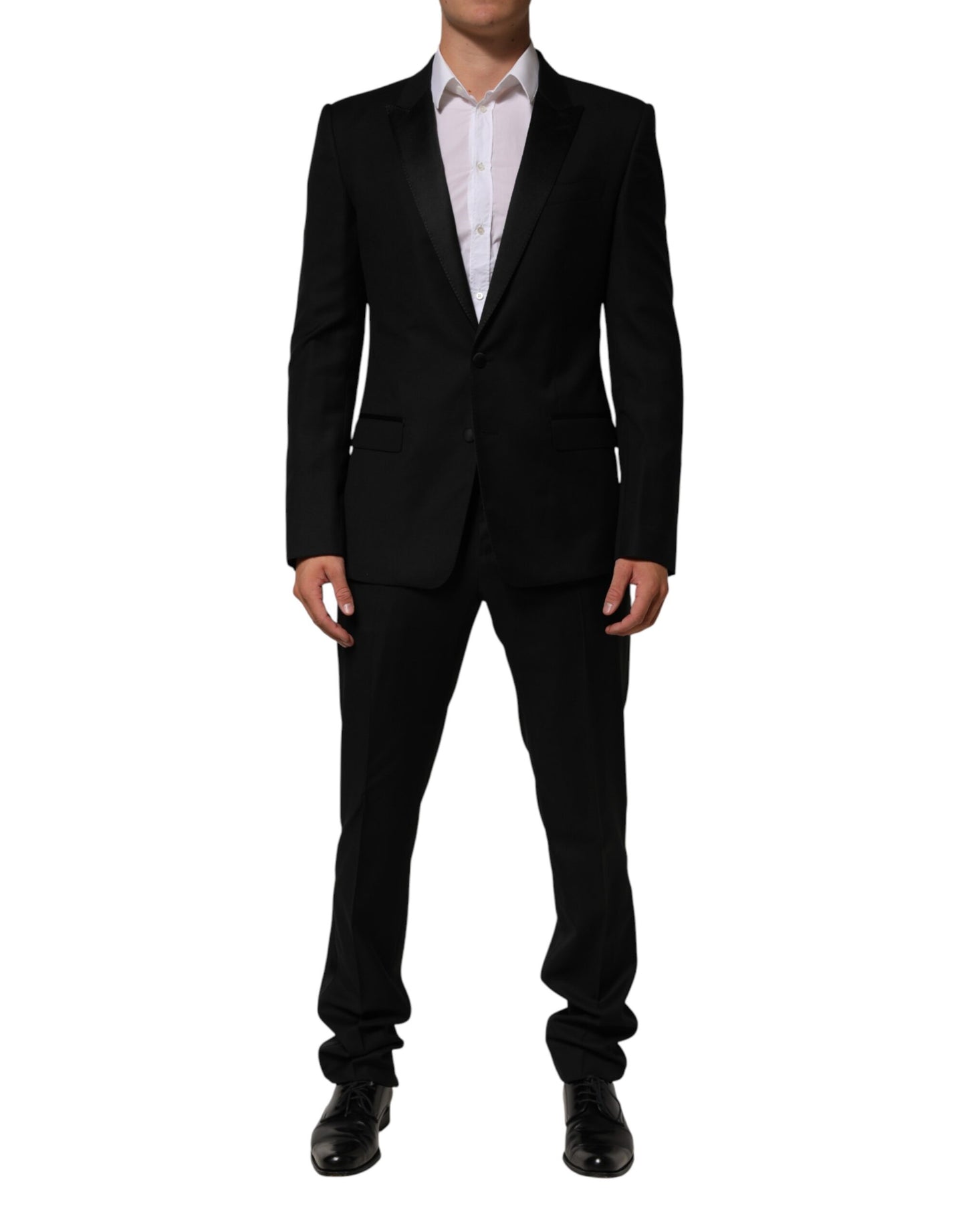 Black 2 Buttons Jacket Formal 2 Piece Suit