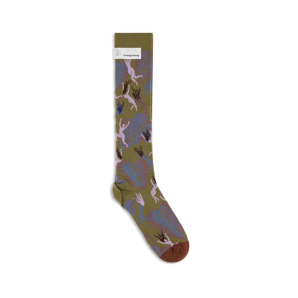 Green Cotton Socks