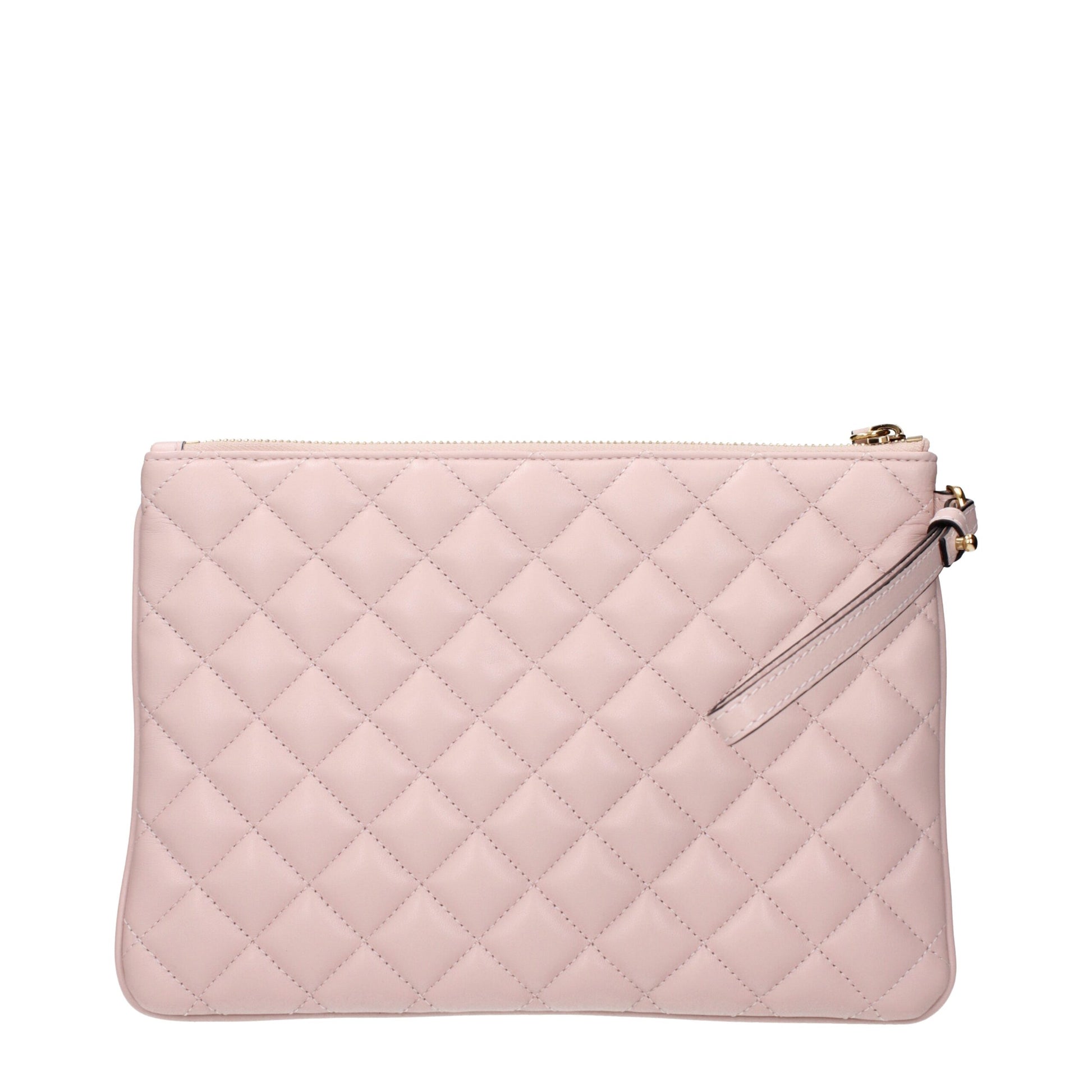 Pink Leather Clutch Bag