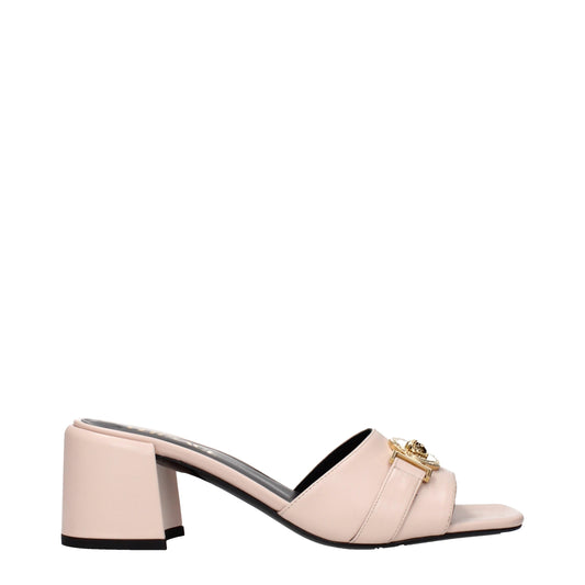 Pink Leather Platform Sandals