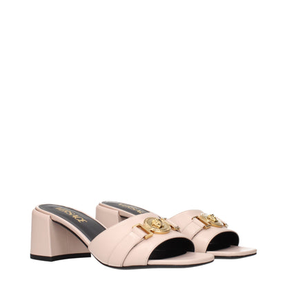 Pink Leather Platform Sandals