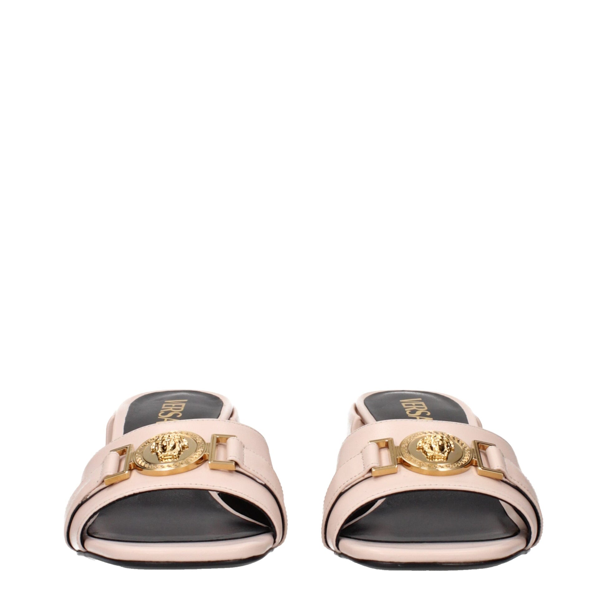Pink Leather Platform Sandals