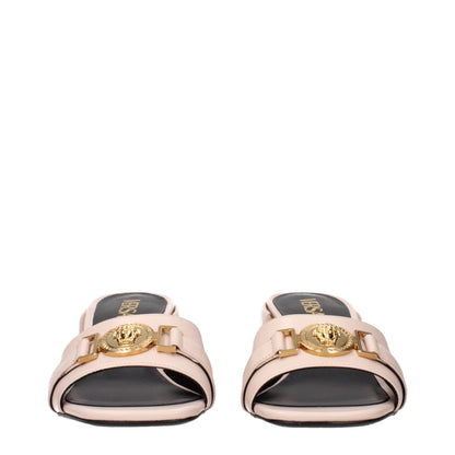 Pink Leather Platform Sandals
