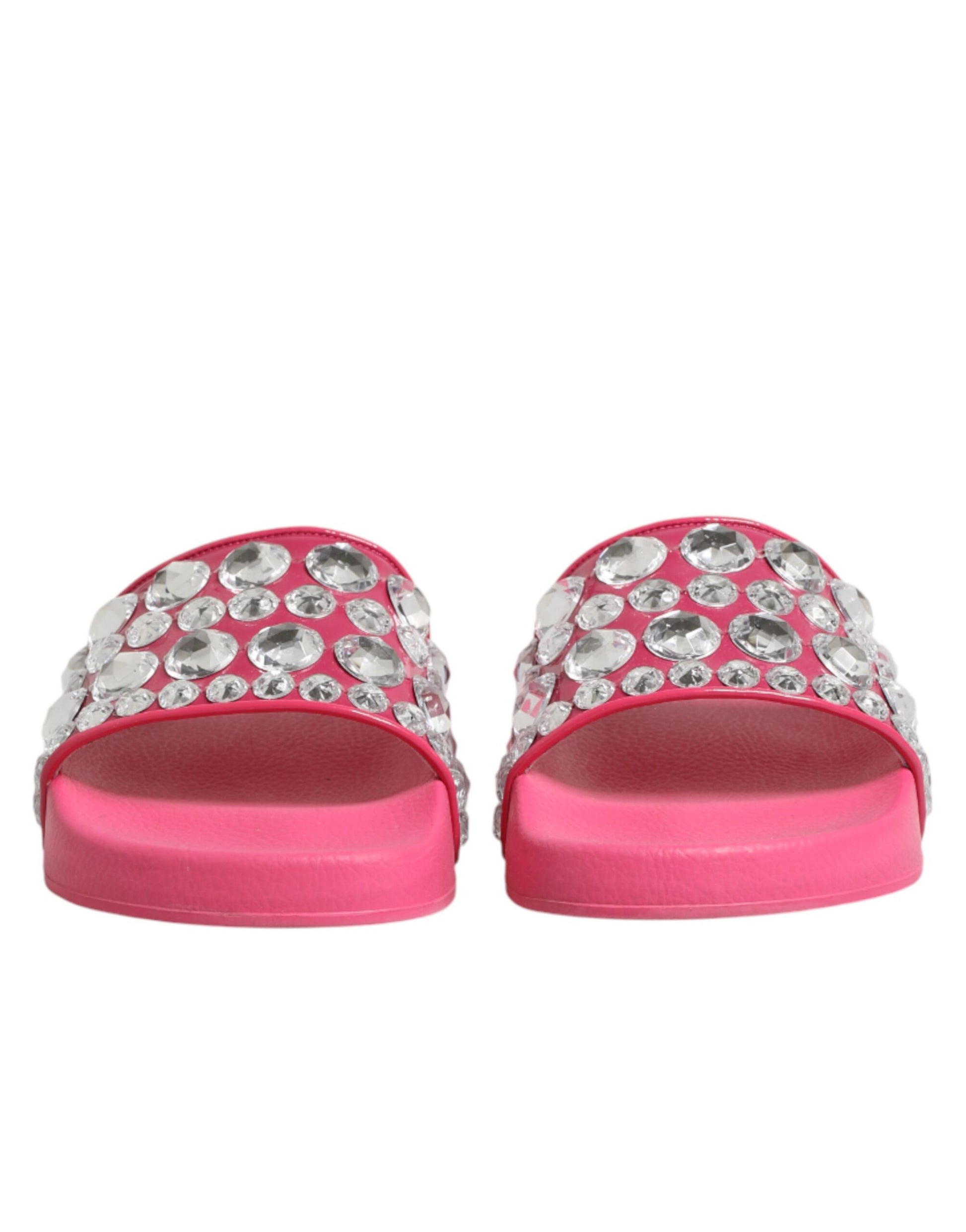 Pink Crystal Slides Sandals Beachwear Shoes