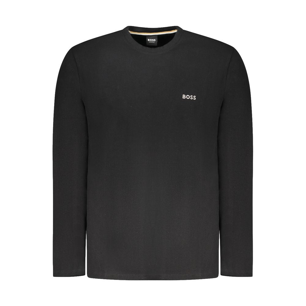 Black Cotton Men Sweater