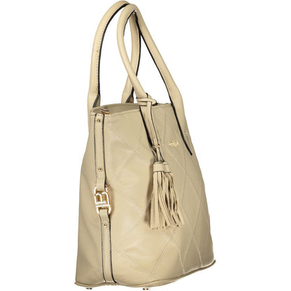 Beige PVC Women Handbag