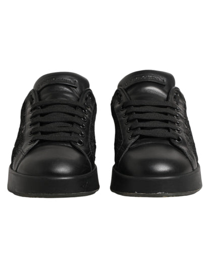 Black Floral Lace Low Top Sneakers Shoes