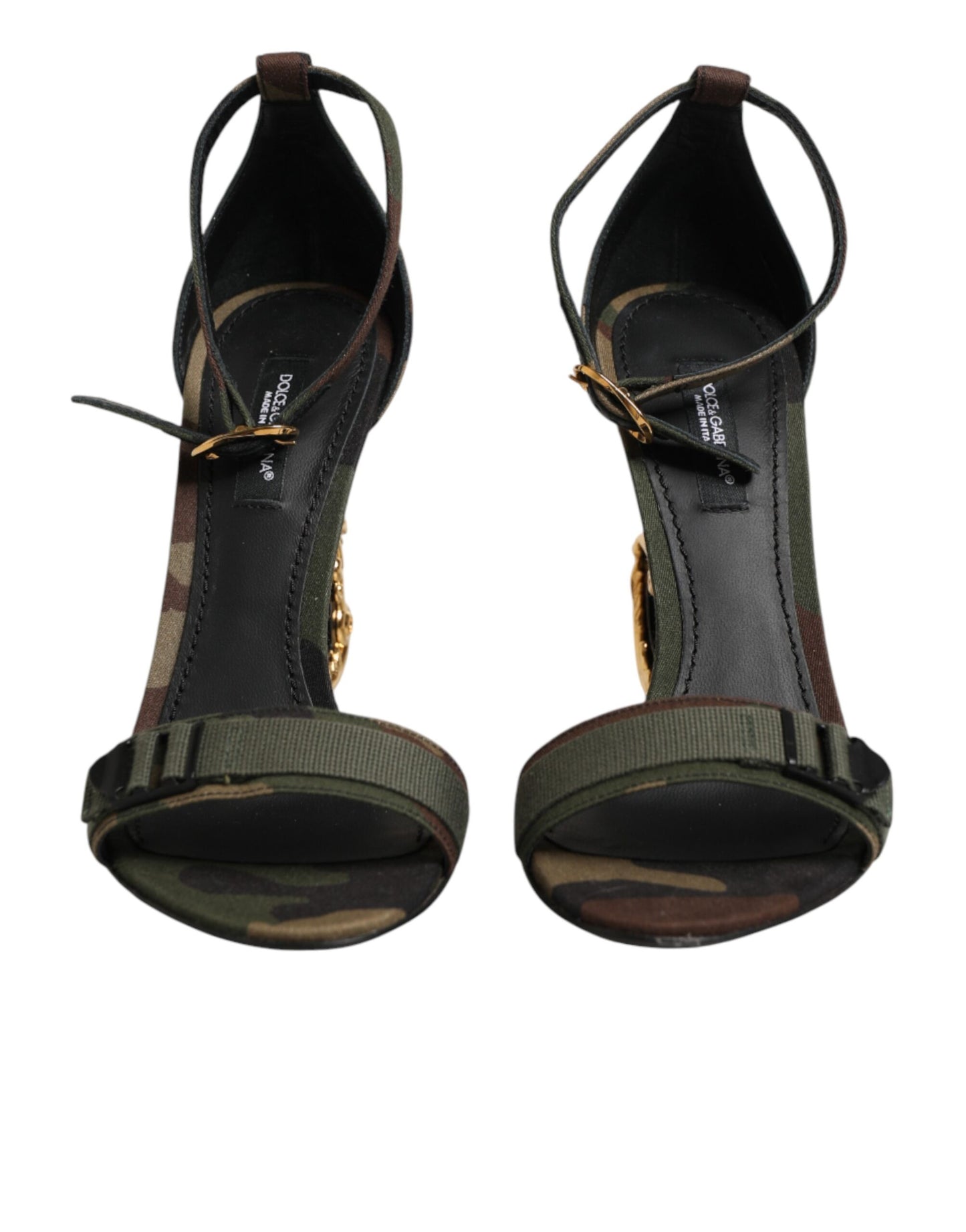 Multicolor DG Logo Heels Camouflage Sandals Shoes