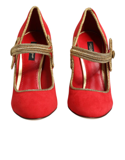 Red Embellished MARY JANES Pumps  Shoes