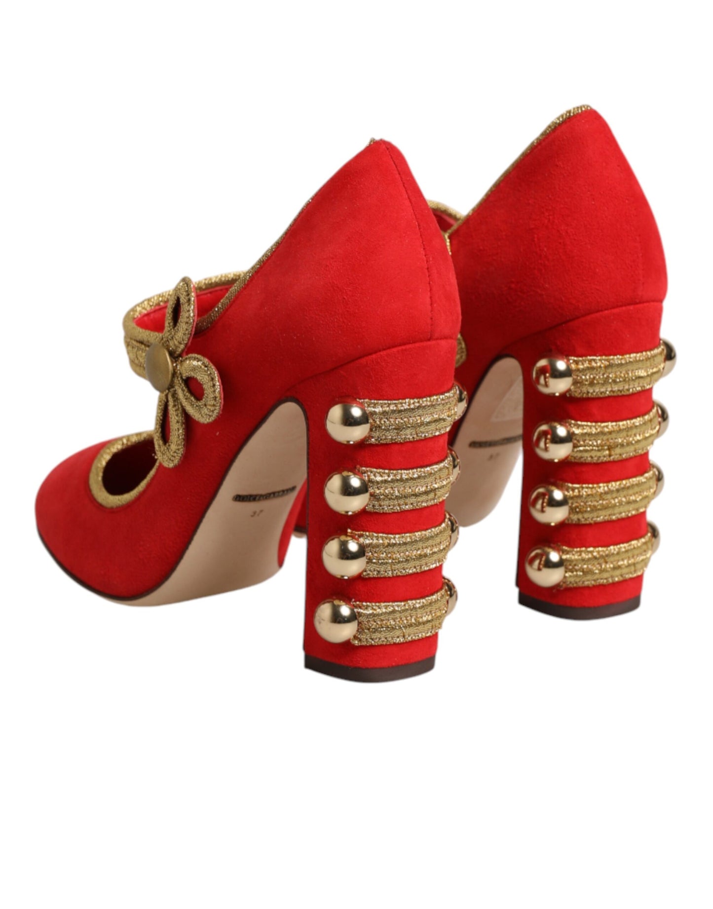 Red Embellished MARY JANES Pumps  Shoes