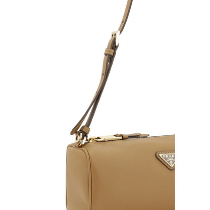 Beige Calf Leather Bos Taurus Shoulder Bag