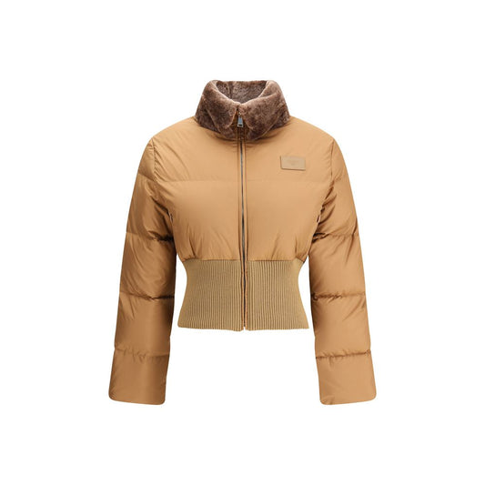Cropped Down Jacket with Shearling lining