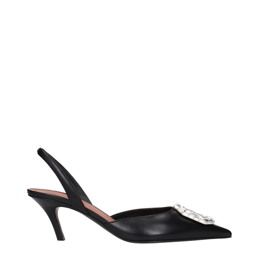 Black Leather Pumps