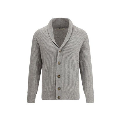Virgin Wool Shawl-Collar Cardigan