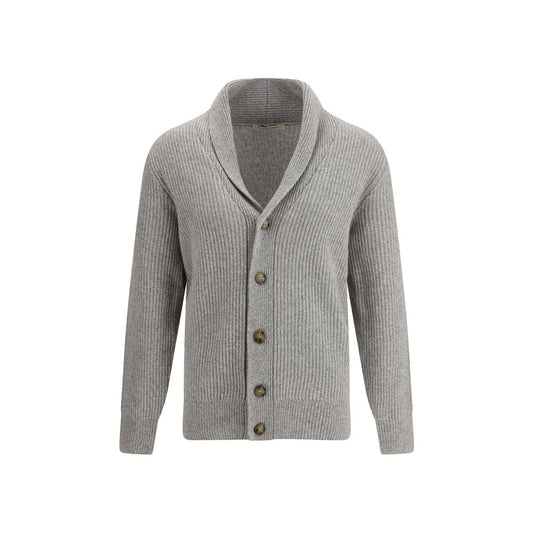 Virgin Wool Shawl-Collar Cardigan