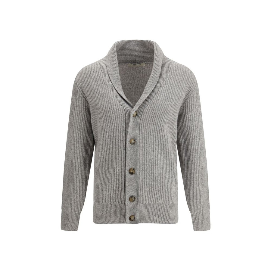Virgin Wool Shawl-Collar Cardigan