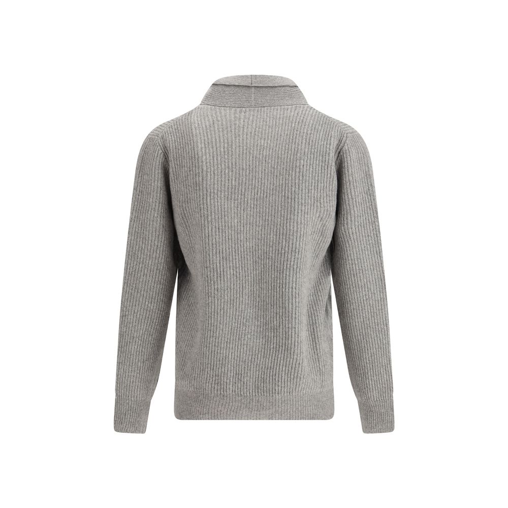 Virgin Wool Shawl-Collar Cardigan