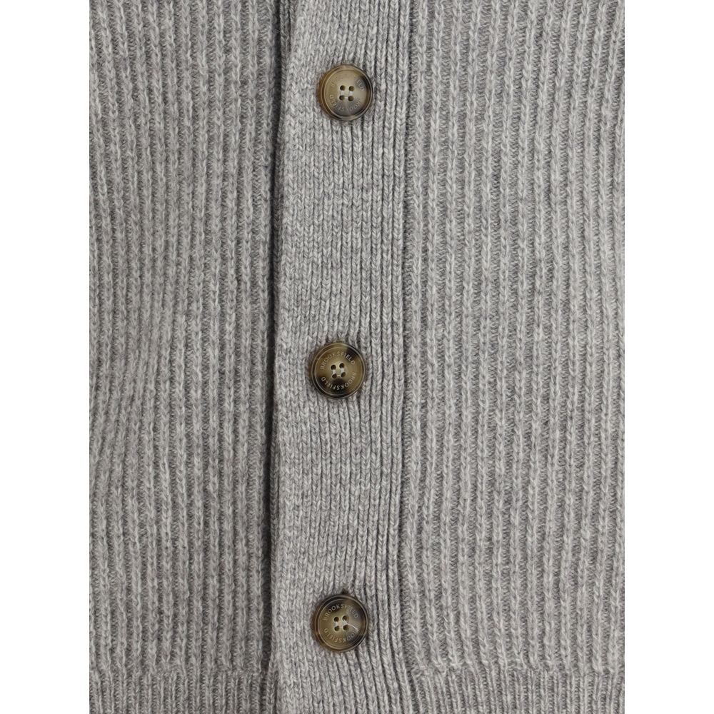 Virgin Wool Shawl-Collar Cardigan
