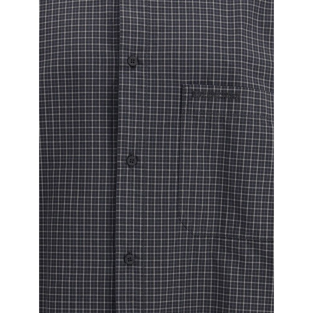 Black Wool Pattern Shirt