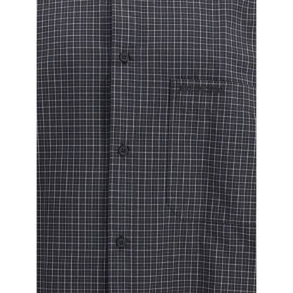 Black Wool Pattern Shirt