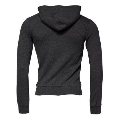 Gray Logo Full Zip Hooded Sweatshirt Sweater