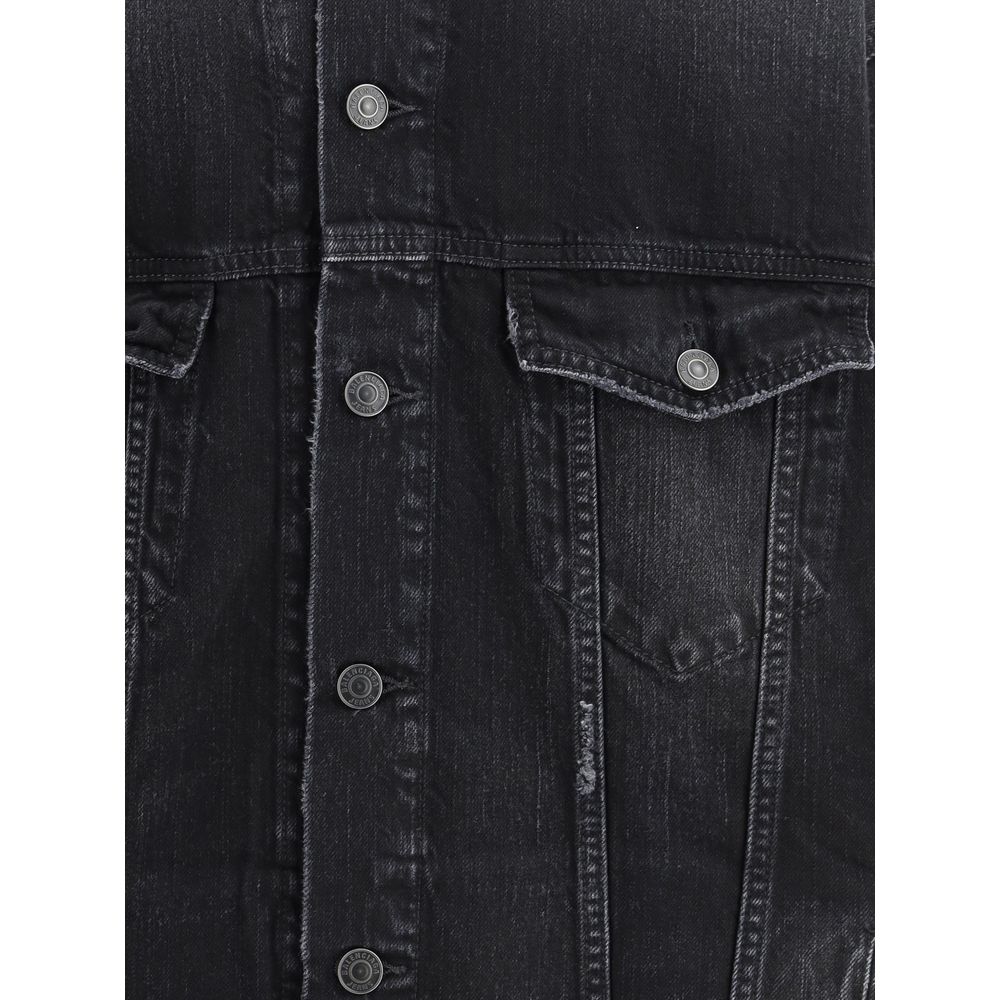 Black Cotton Denim Jacket