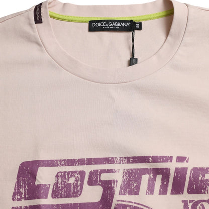 Beige Cosmic Love Cotton Crew Neck T-shirt